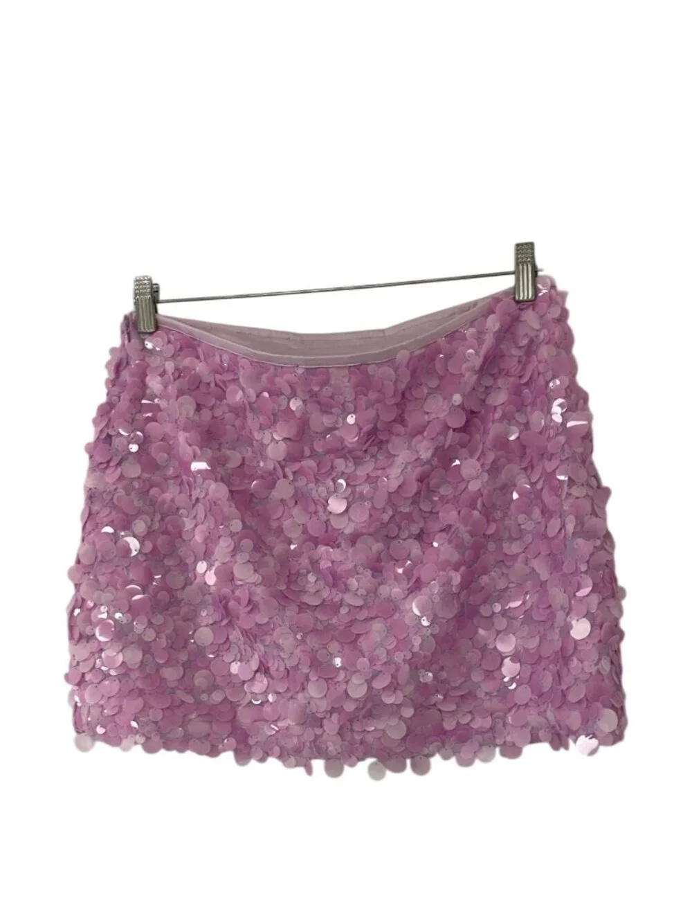 Zara Womens Mini Skirt Sequin Party M Medium Pink sequined 3920/221 NWOT